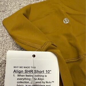 lululemon athletica Align SHR Short 10" in Mustard Yellow